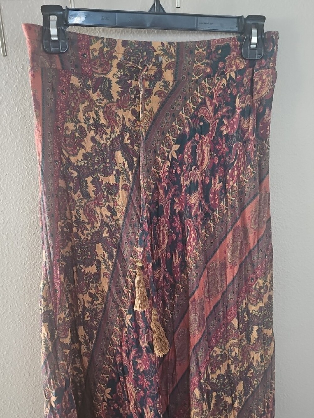 Bohemia Boho Brown and Rust Floral Tiered Maxi Skirt